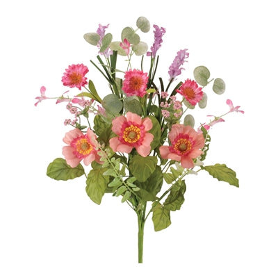 Mixed Floral Bush 20”H Polyester/EVA