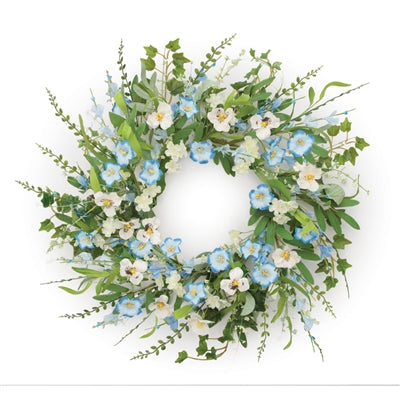 Mixed Floral Wreath 22”D Polyester/Plastic