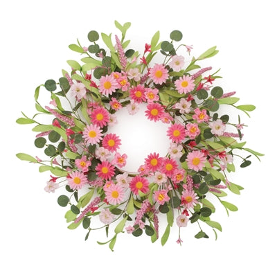 Mini Floral Wreath 20”D Polyester/Plastic