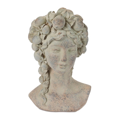 Woman Bust Container 10.5”H Resin