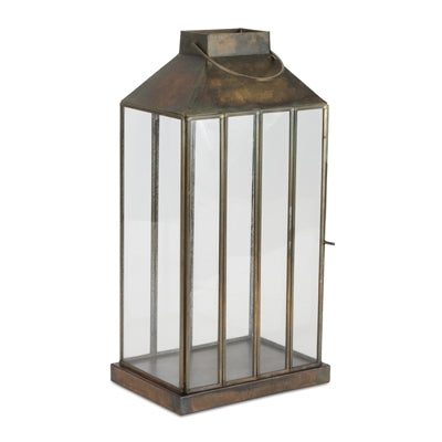 Lantern 14.25”H Metal/Glass