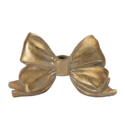 Bow Taper Candle Holder 5”H Resin