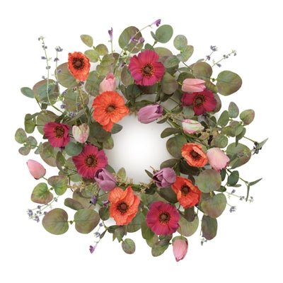 Poppy/Tulip Candle Ring 18"D Polyester (Fits a 6" Candle)