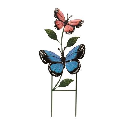 Double Butterfly Stake 32”H Iron