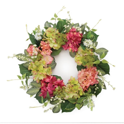 Hydrangea Wreath 22”D Polyester