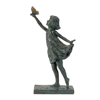 Girl w/Butterfly Statue 18.75”H Resin