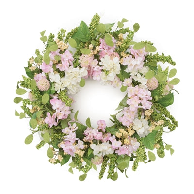 Mixed Floral Wreath 22”D Polyester