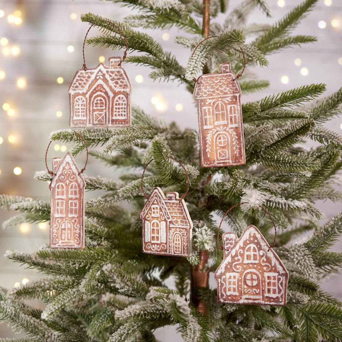 Gingerbread Village Ornaments (S/5)