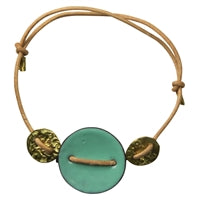 Bracelet - Threaded Discs, Aqua