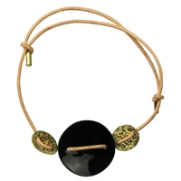 Bracelet - Threaded Discs, Black