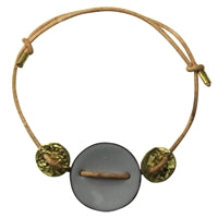 Bracelet - Threaded Discs, Grey