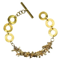 Bracelet, Brass, Moonstone Beaded Chain