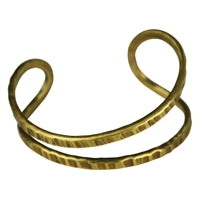 Looped Bracelet, Hammered Brass