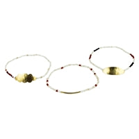 Quay Beaded Bracelets, White - Set of 3