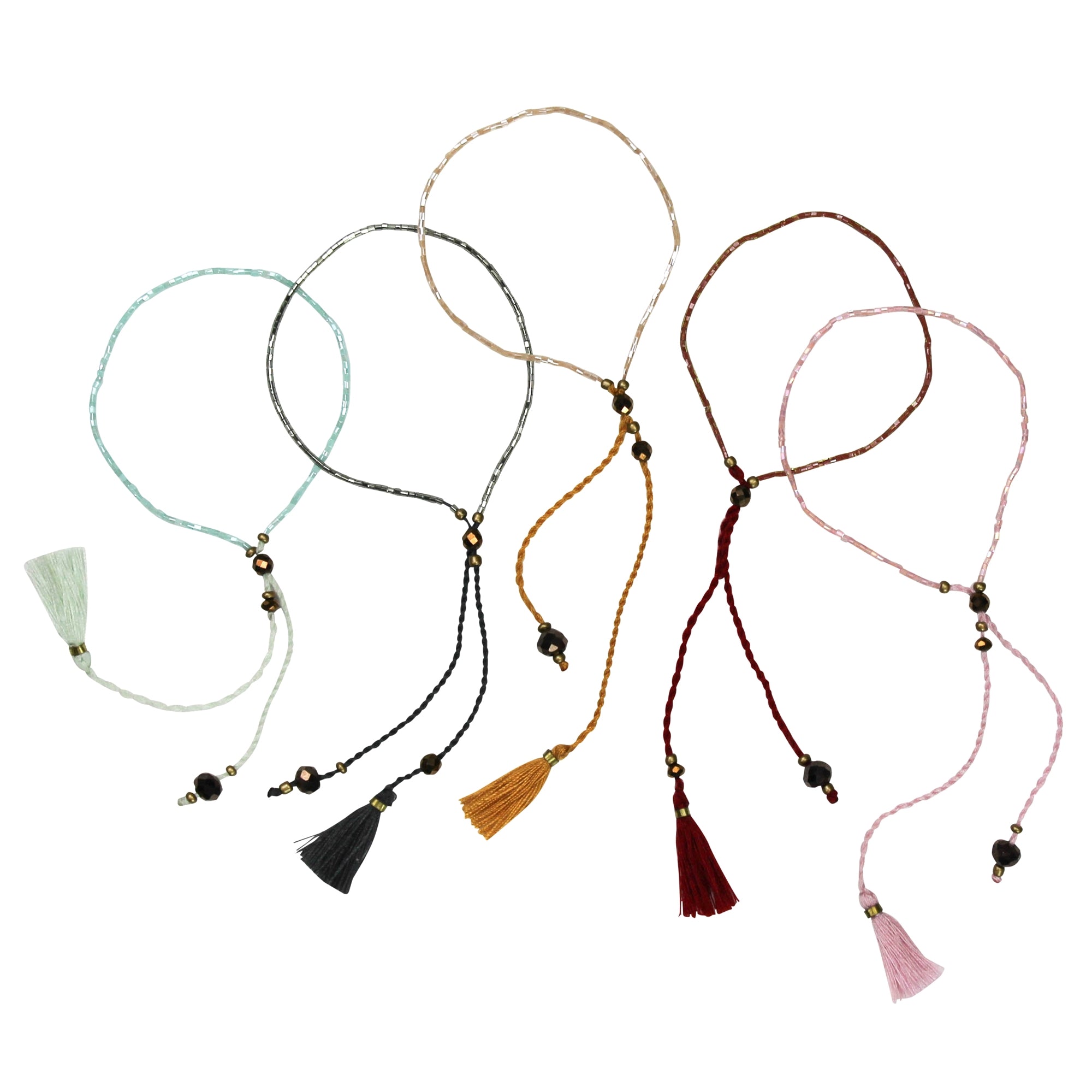 Tiny Beaded Bracelet, Mineral Tone Assortment, Set/5