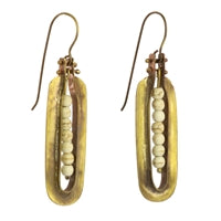 Kona Brass Earrings - Howlite Stones
