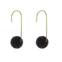 Nevis Lava Drop Earrings - Brass