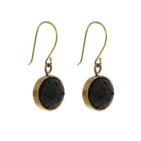 Nevis Lava Loop Earrings - Brass