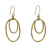 Gemini Earring s, Oval, Sm - Brass - Brass