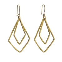 Gemini Earrings, Rhombus - Brass - Brass