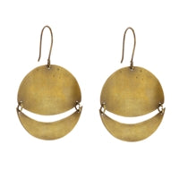 Moonrise Earrings, Round, Sm - Brass