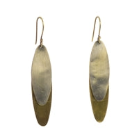 Halley Earrings - Oval, Brass & Silver - Brass & Silver