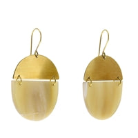 Malu Linked Circular Earring - Light Horn, Brass