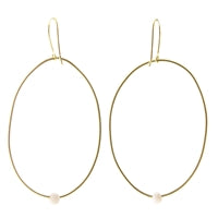 Lombok Organic Oval Earring - White
