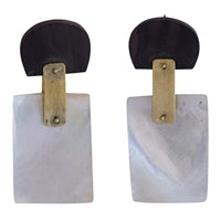 Portal Earring - Rectangle, Brass