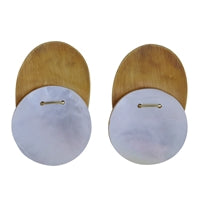 Cari Earring, Brass, Mother of Pearl - Light