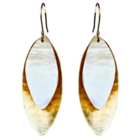 Dona Earring, Brass, Mother of Pearl - Light