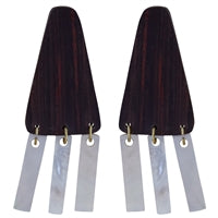 Rio Earring - Drop, Dark Wood, Mother of Pearl - Light
