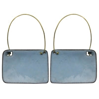 Earring - Rounded Trapezoid, Blue