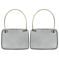 Earring - Rounded Trapezoid, White