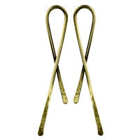 Fold Over Post Earring, Brass