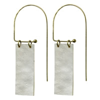 Selma Earrings, Rectangle, Mother of Pearl