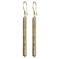 Linea Earring, Encased Pink Moonstone