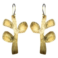 Liza Earring, Brass - Stem with Buds
