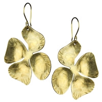 Liza Earring, Brass - Flower