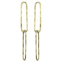 Cenote Chain Earring, Brass - Long Loops