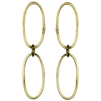 Cenote Chain Earring, Brass - Oval Links