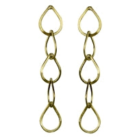 Cenote Chain Earring, Brass - Five Teardrops