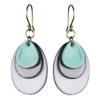 Donte Enamel Earring, Aqua - Ovals