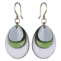Donte Enamel Earring, Green - Ovals