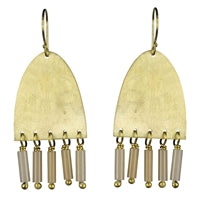 Earring, Arch, Blush Glass Beads