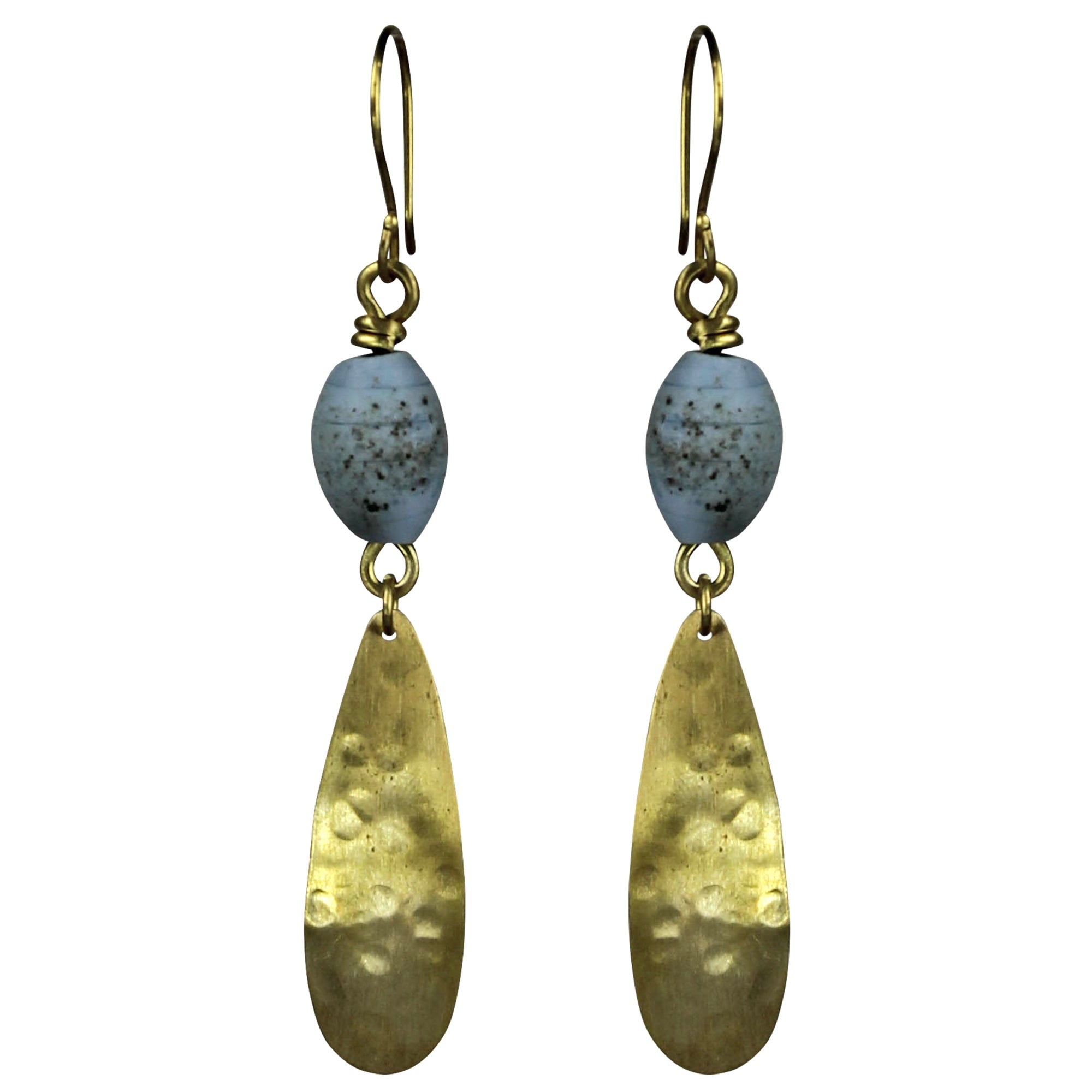 Petal with Bead Earring, Blue