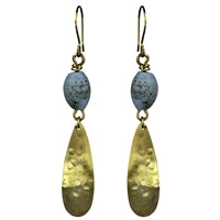 Petal with Bead Earring, Blue