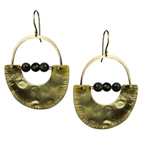 Canyon Earring, Brass, Labradorite