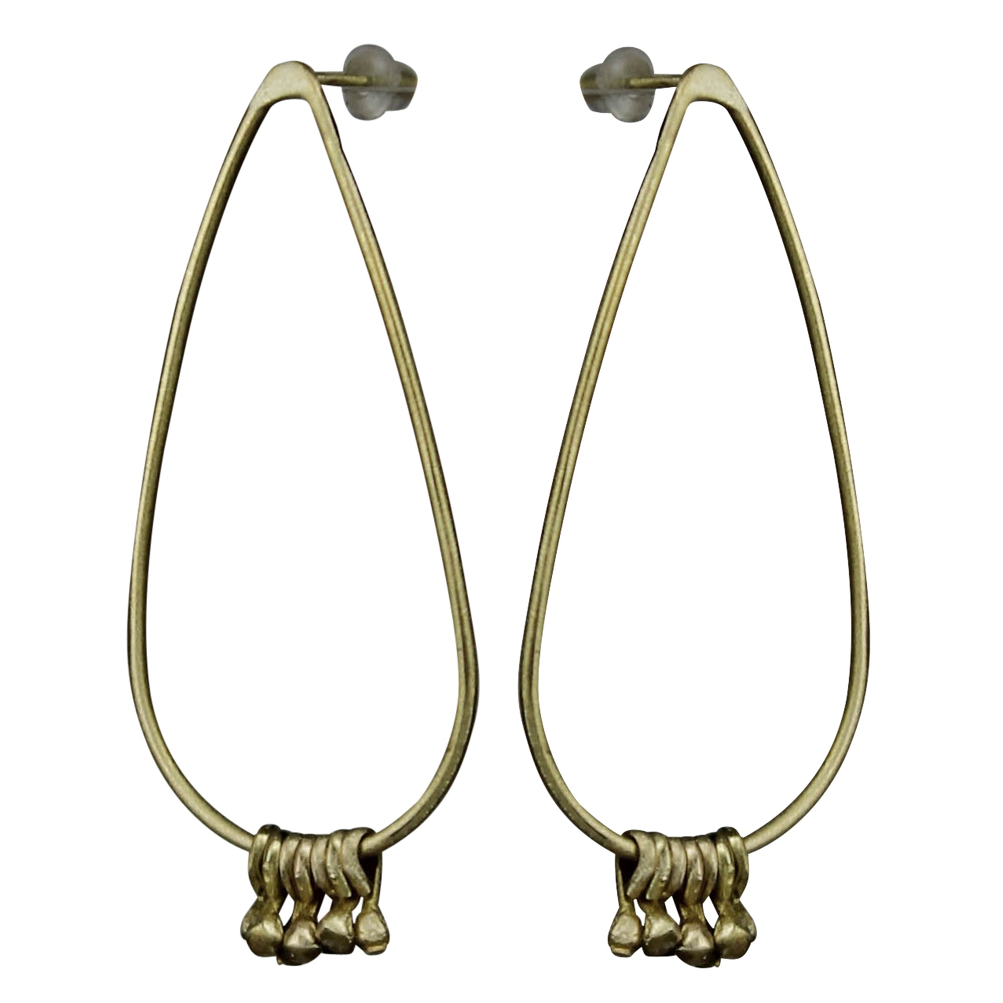 Dew Drop Earring, Brass Dangling Beads