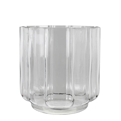 Ribbed Cylinder Vase, Glass - Wide